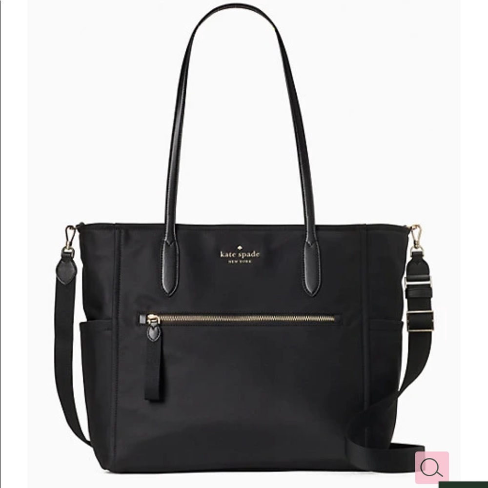Kate Spade black diaper baby bag NWT